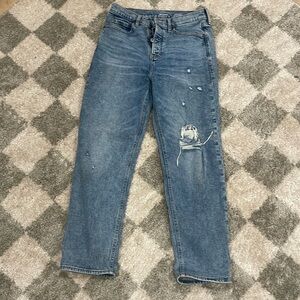 High rise straight denim